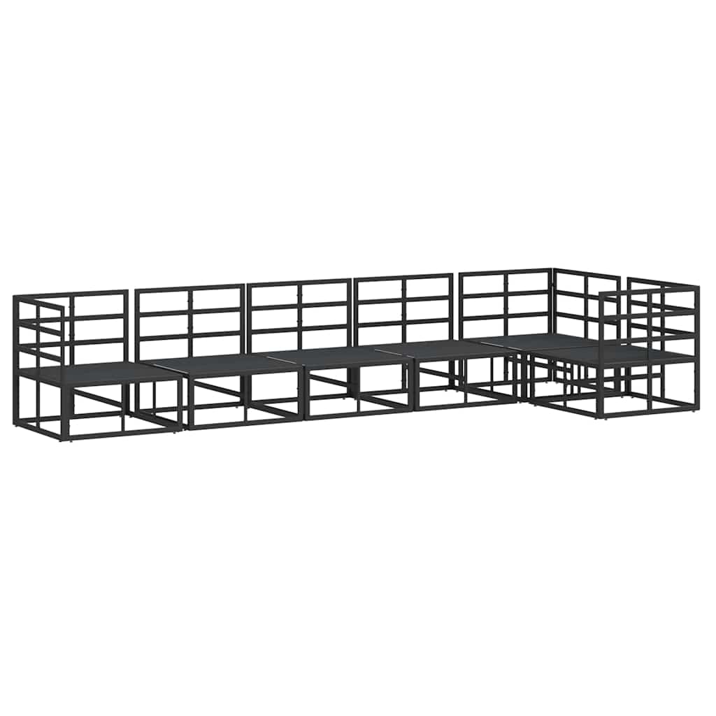 Set Divano da Giardino con cuscino 6 pcs Nero Alluminio - immagine 5