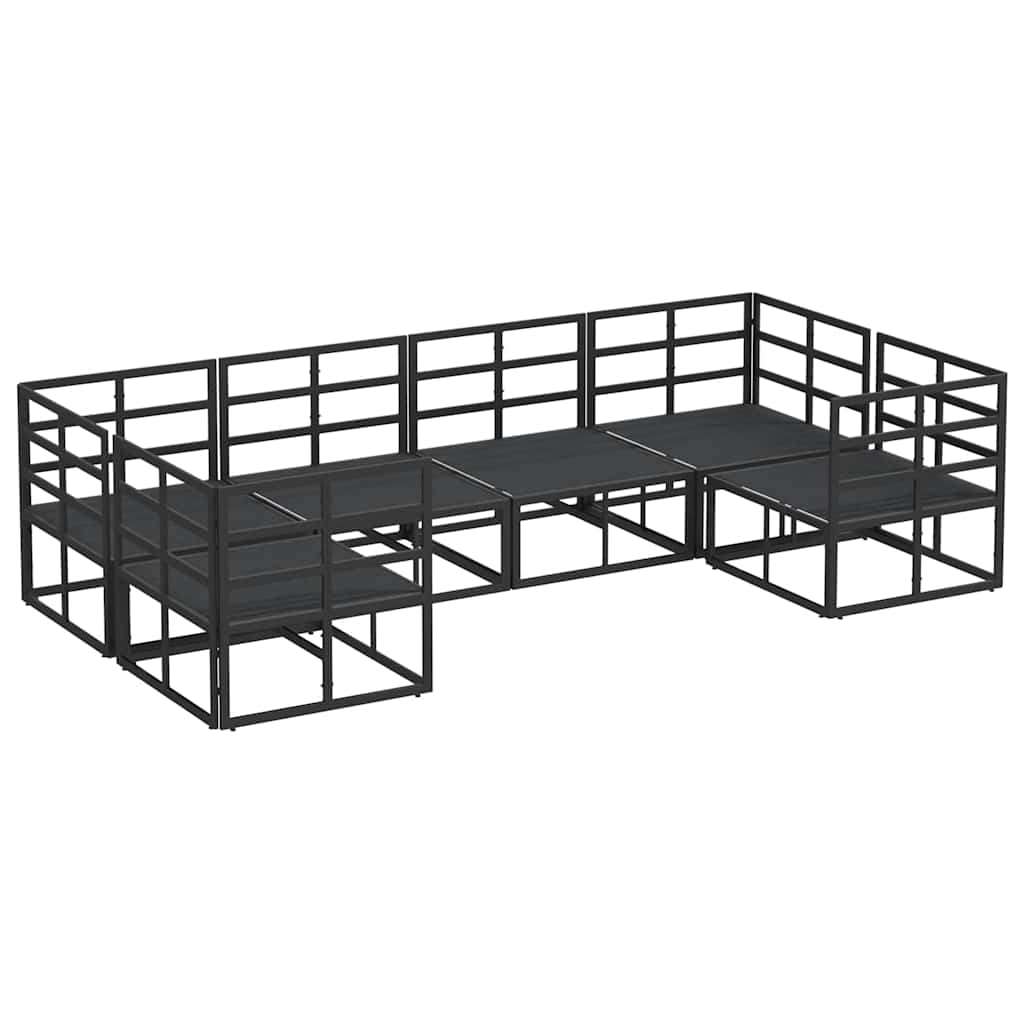 Set Divano da Giardino 6 pcs Nero Alluminio - immagine 7