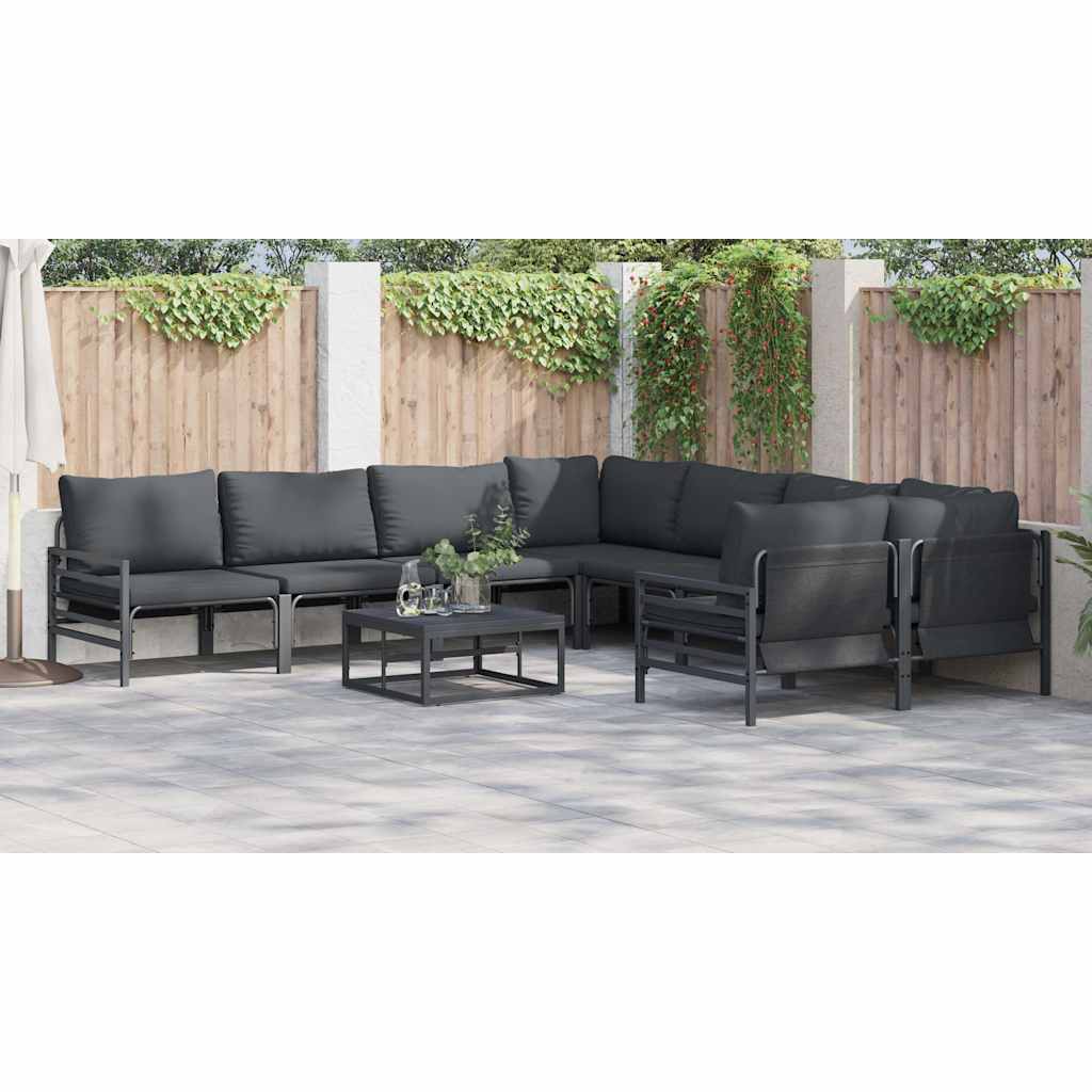 Set Divano da Giardino con cuscino Antracite Acciaio - immagine 4