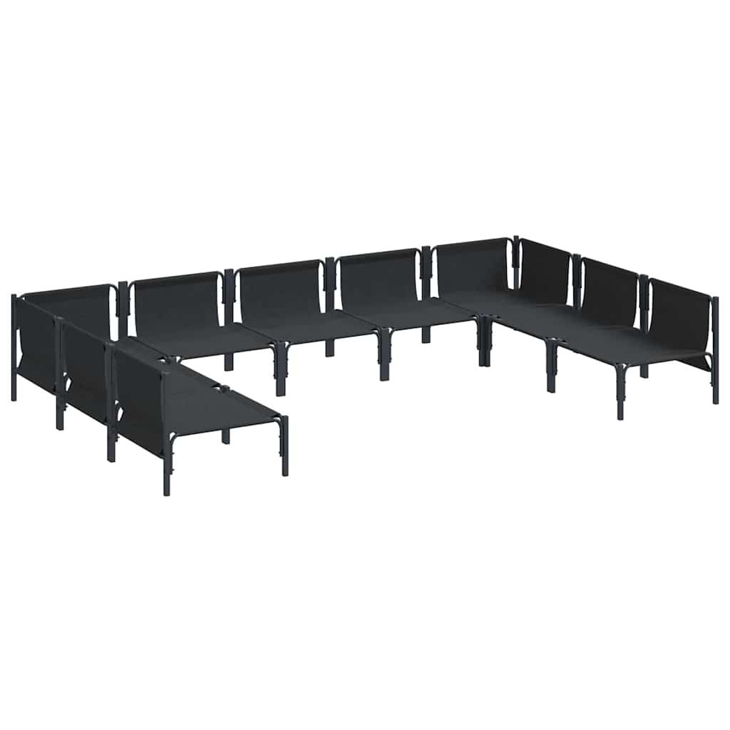 Set Divano da Giardino con cuscino 9 pcs Nero Acciaio - immagine 5