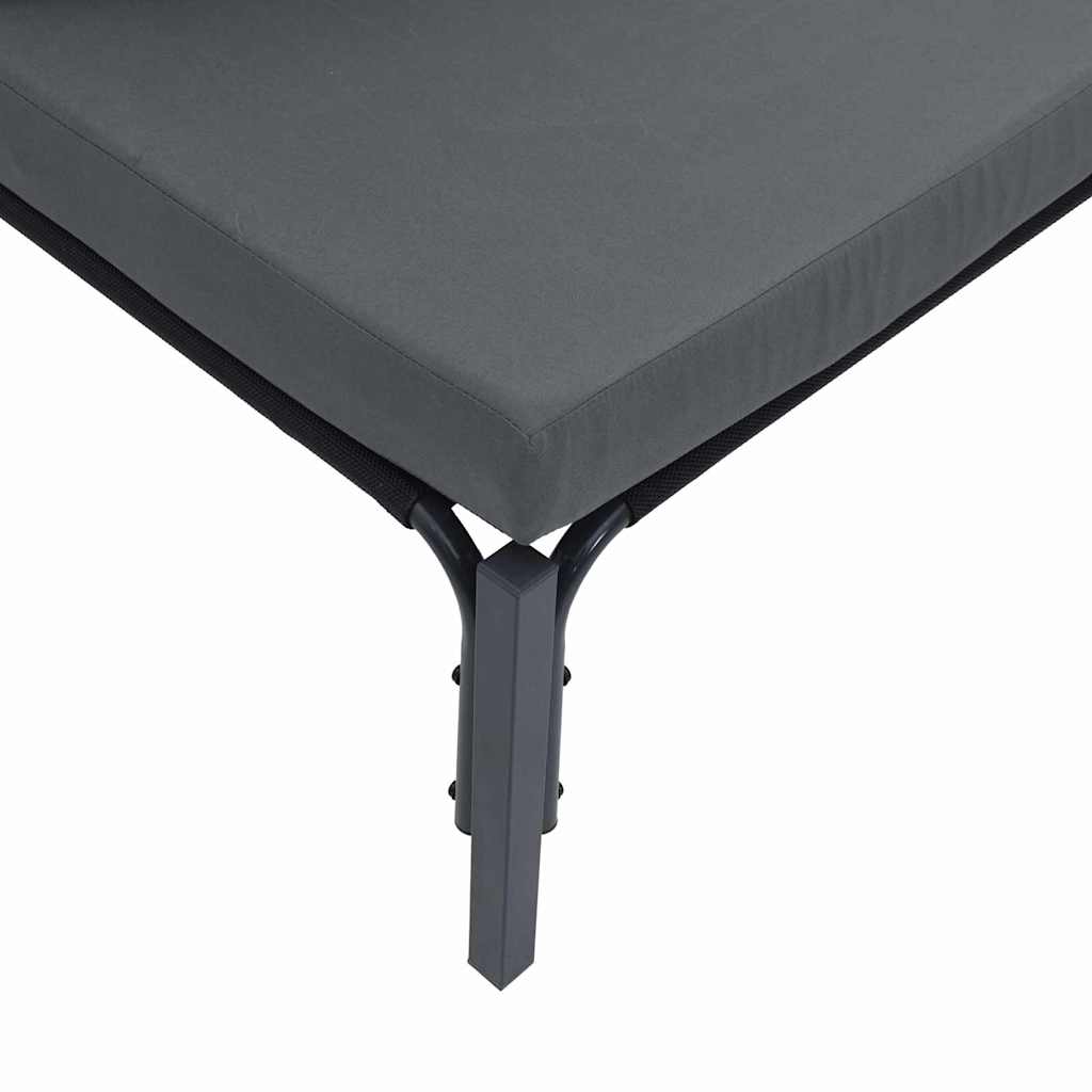 Set Divano da Giardino con cuscino 9 pcs Nero Acciaio - immagine 6