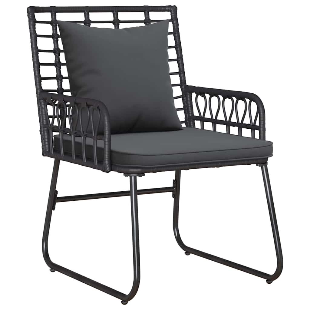 Set di Mobili da Giardino 4 pcs Nero e antracite polyrattan - immagine 5
