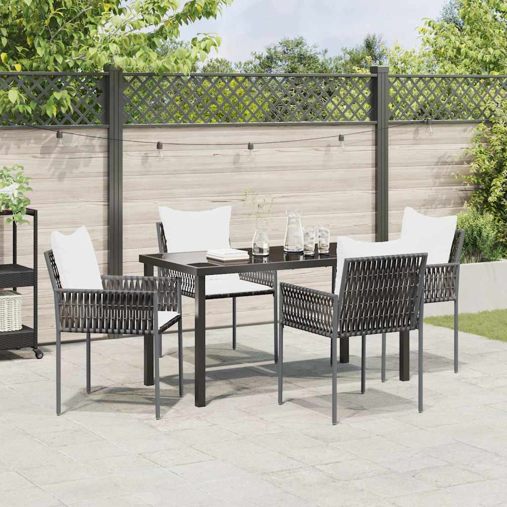 Set da Pranzo per Giardino 7 pcs Marrone Poly Rattan - immagine 4