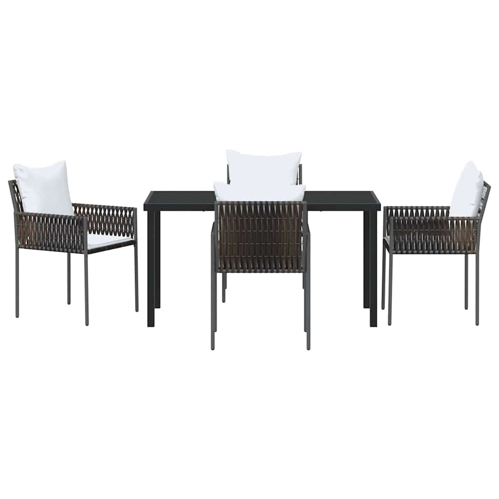 Set da Pranzo per Giardino 7 pcs Marrone Poly Rattan - immagine 7