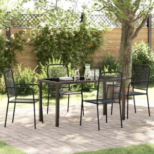 Set da Pranzo per Giardino 5 pcs Nero