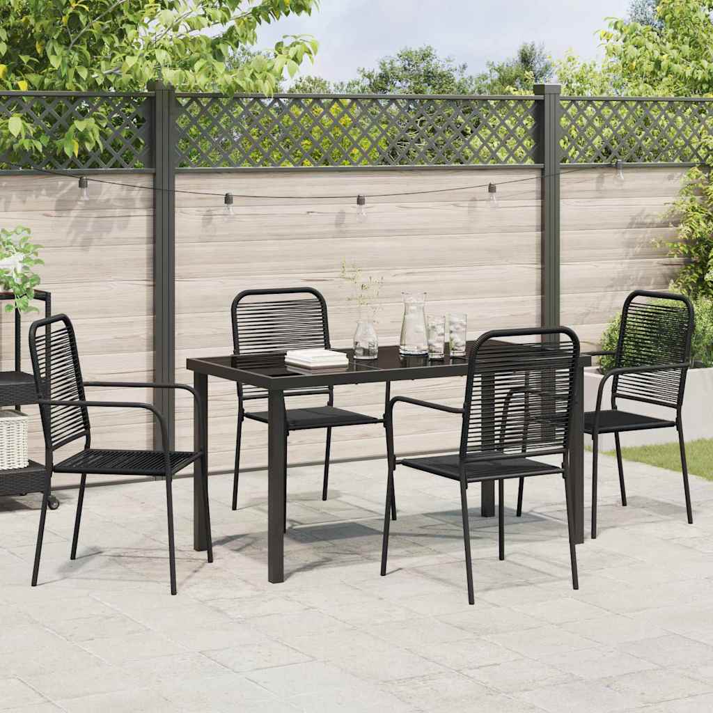 Set da Pranzo per Giardino 5 pcs Nero - immagine 4