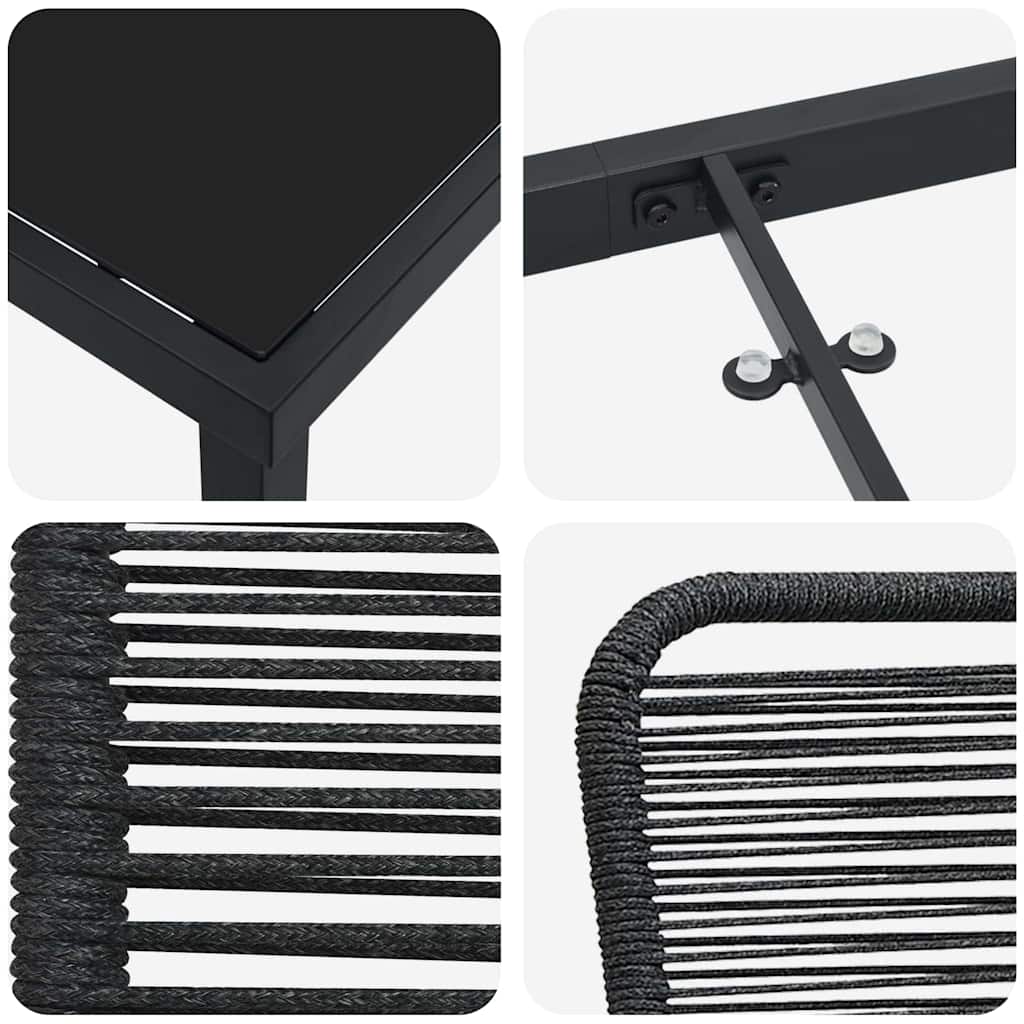 Set da Pranzo per Giardino 5 pcs Nero - immagine 9