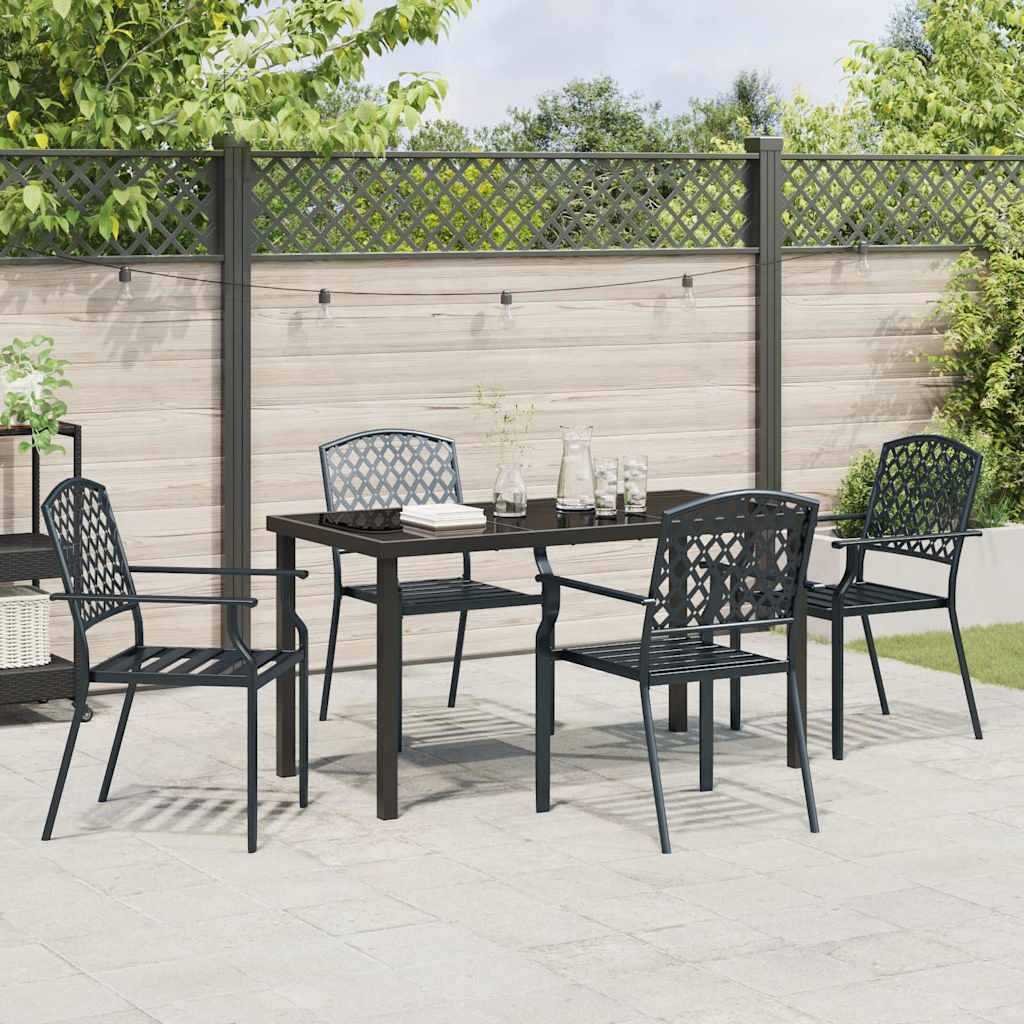 Set da Pranzo per Giardino 5 pcs Antracite Acciaio - immagine 4
