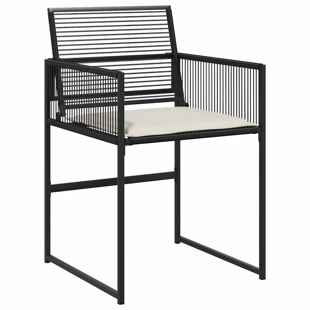 Set da Pranzo per Giardino 5 pcs Nero Poly Rattan - immagine 6