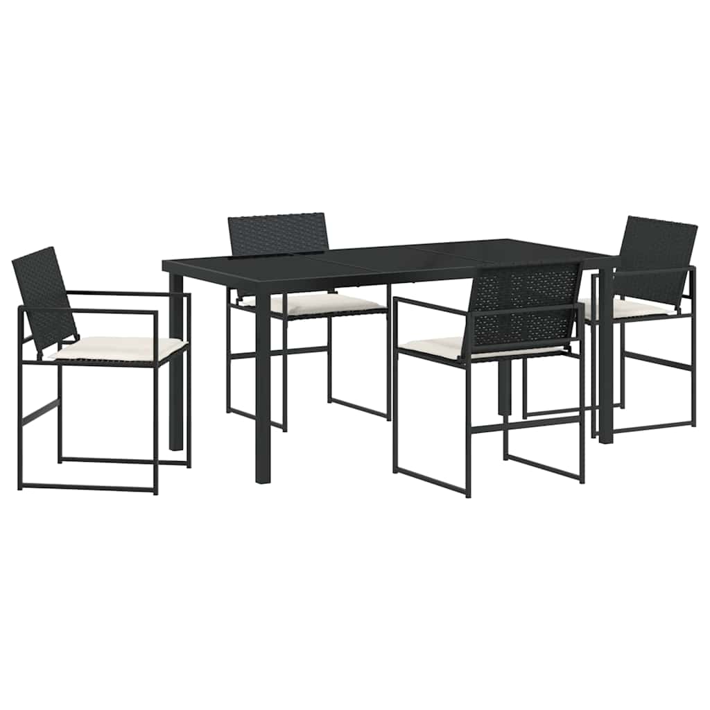 Set da Pranzo per Giardino 5 pcs Nero - immagine 2