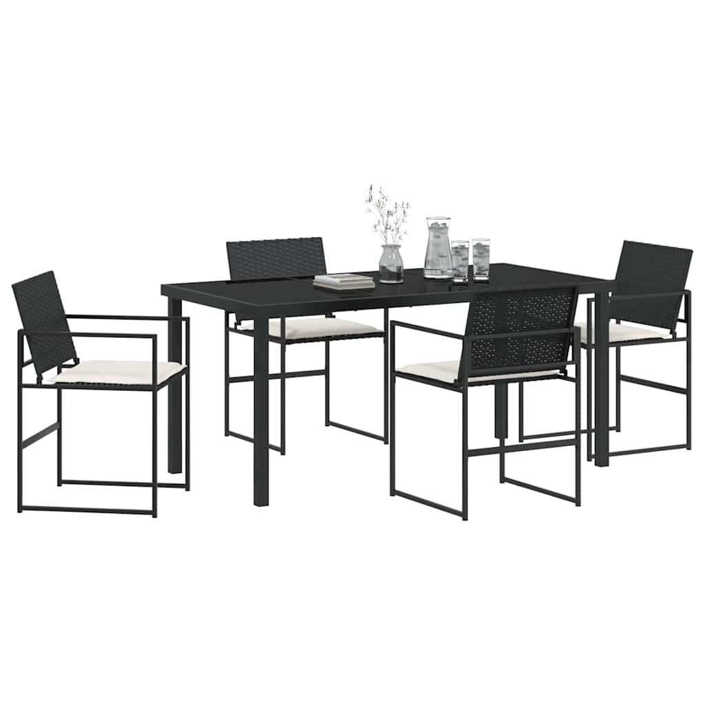 Set da Pranzo per Giardino 5 pcs Nero - immagine 3