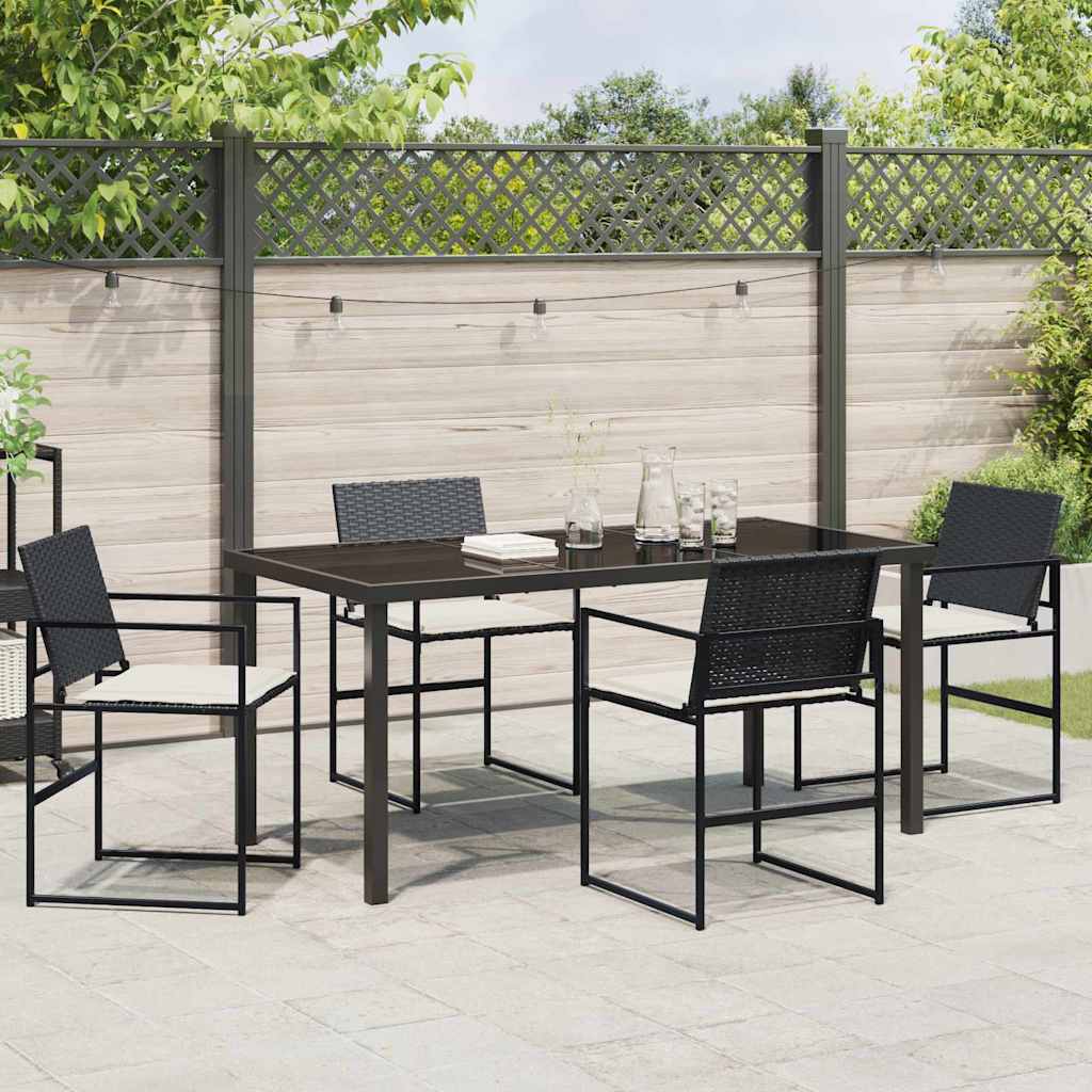 Set da Pranzo per Giardino 5 pcs Nero - immagine 4