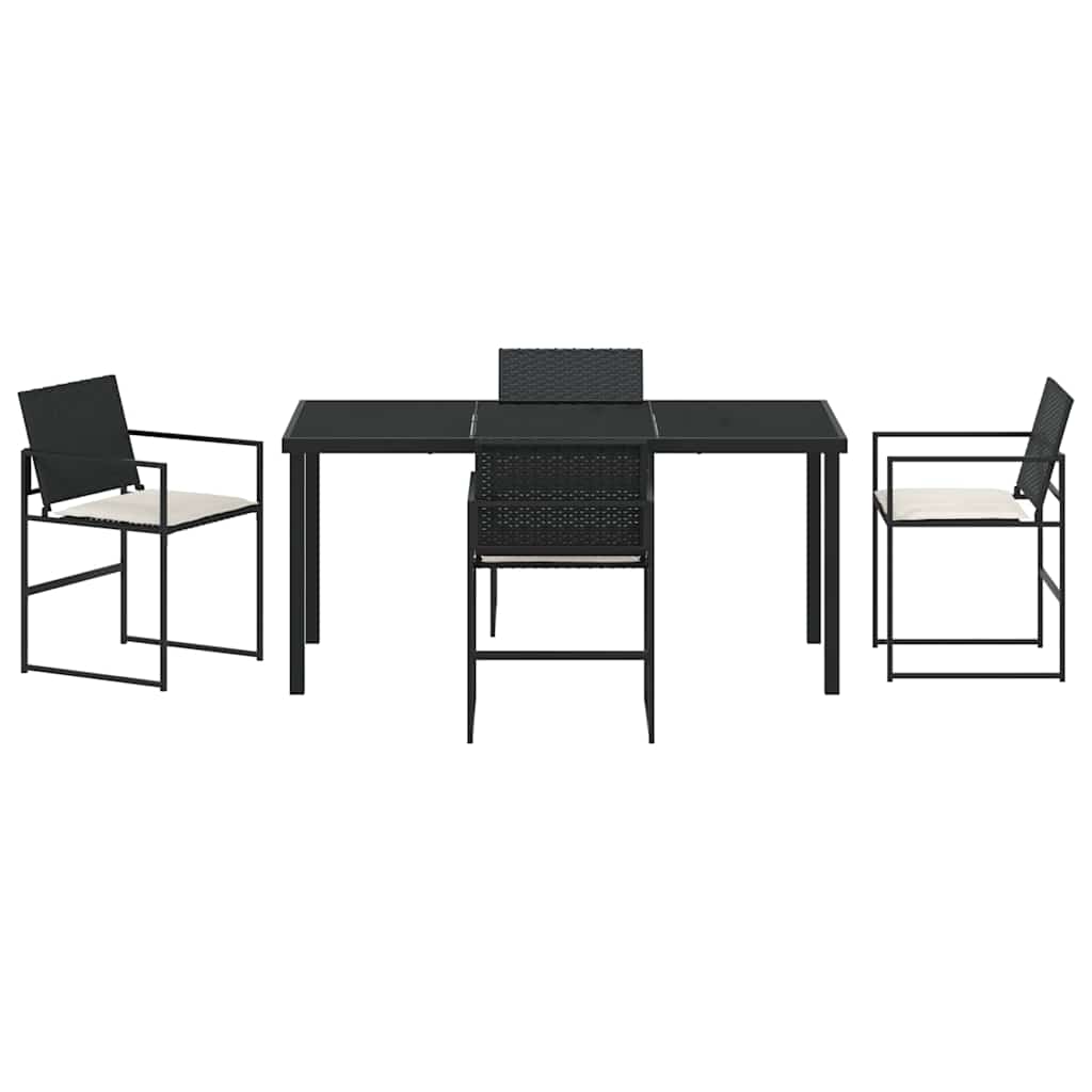 Set da Pranzo per Giardino 5 pcs Nero - immagine 7