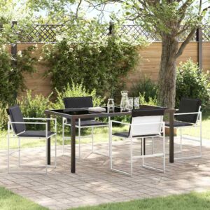 Set da Pranzo per Giardino 5 pcs Bianco 160 x 80 x 73 cm