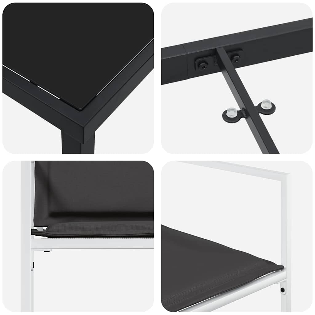 Set da Pranzo per Giardino 5 pcs Bianco 160 x 80 x 73 cm - immagine 9