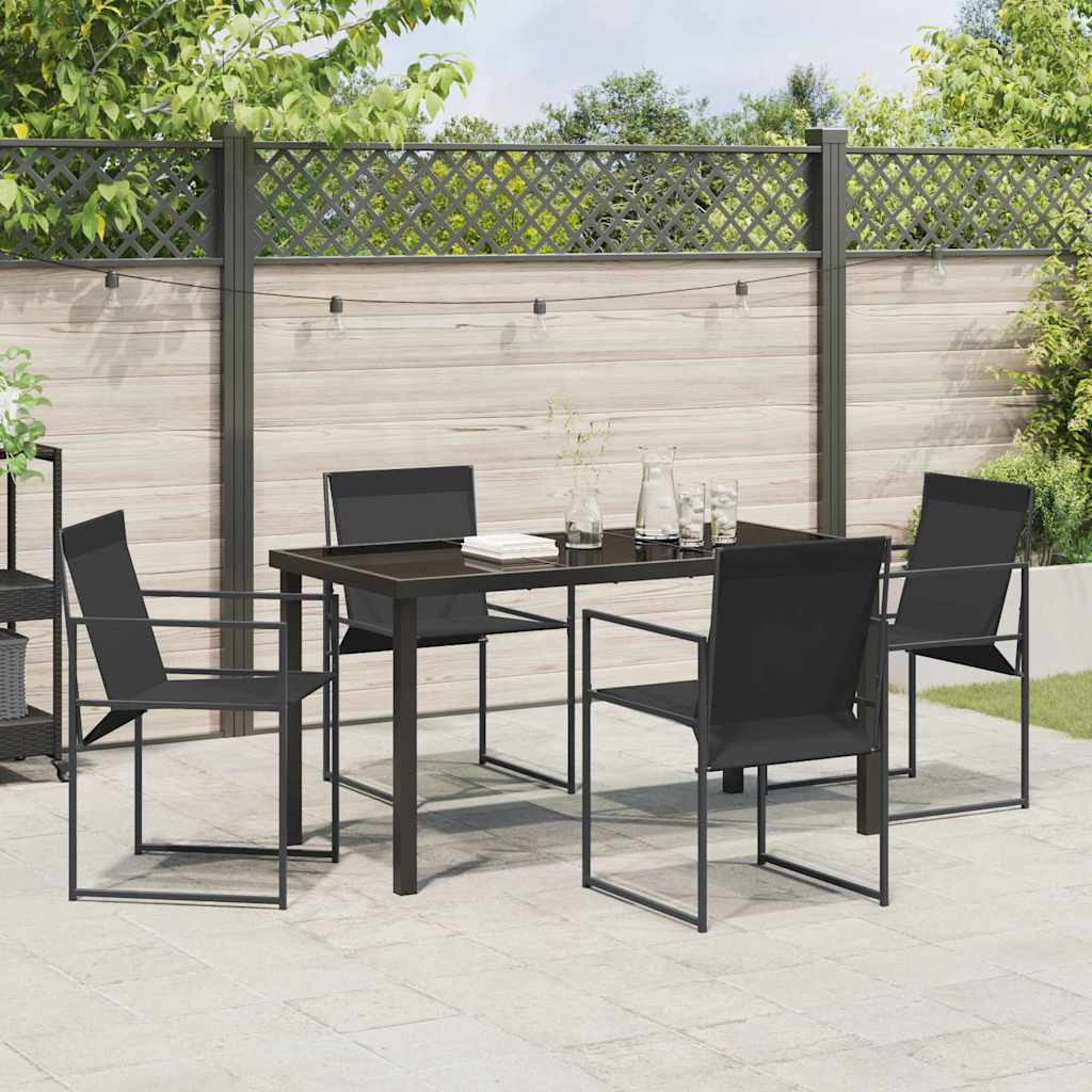 Set da Pranzo per Giardino 5 pcs Nero - immagine 4