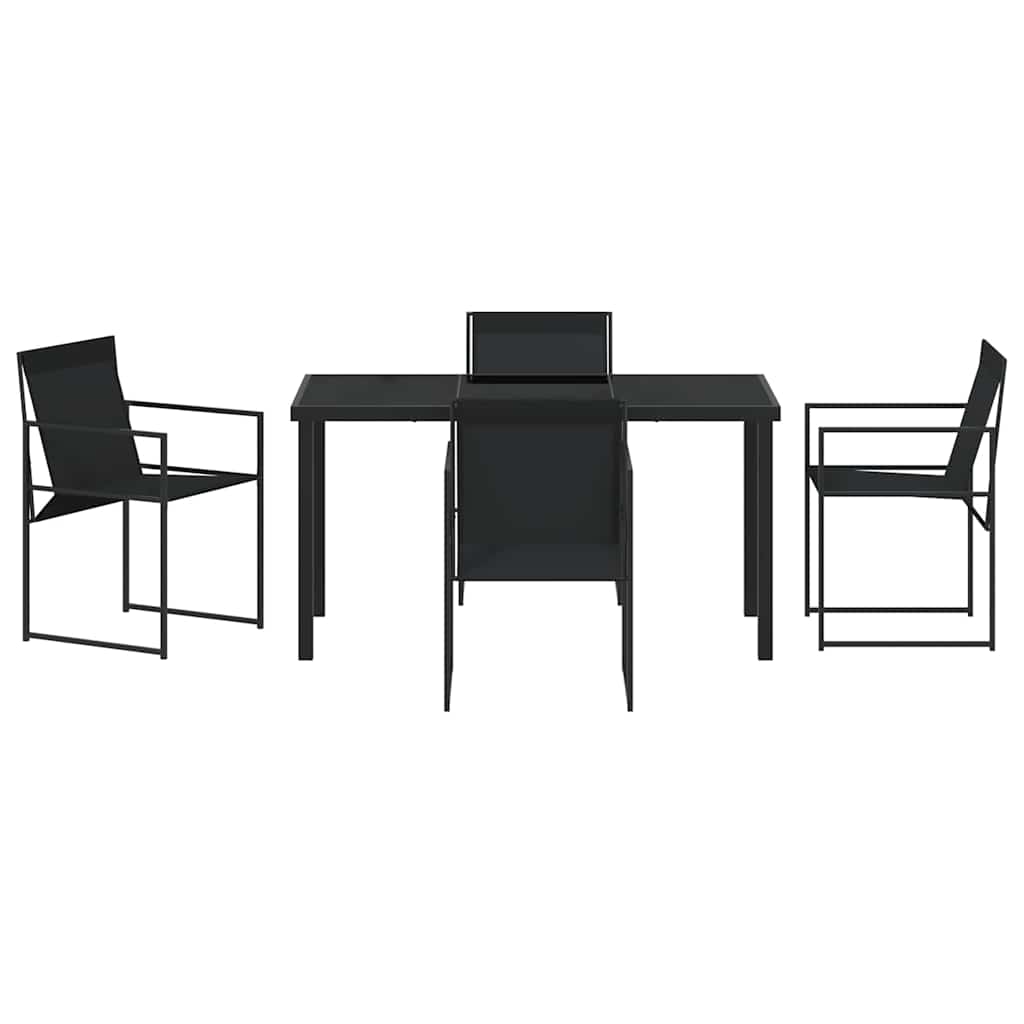 Set da Pranzo per Giardino 5 pcs Nero - immagine 7