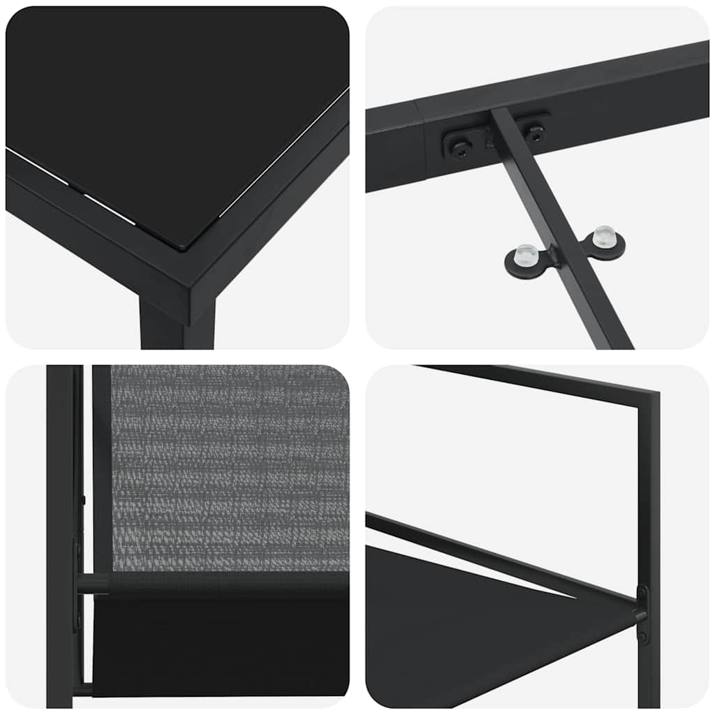 Set da Pranzo per Giardino 5 pcs Nero - immagine 9