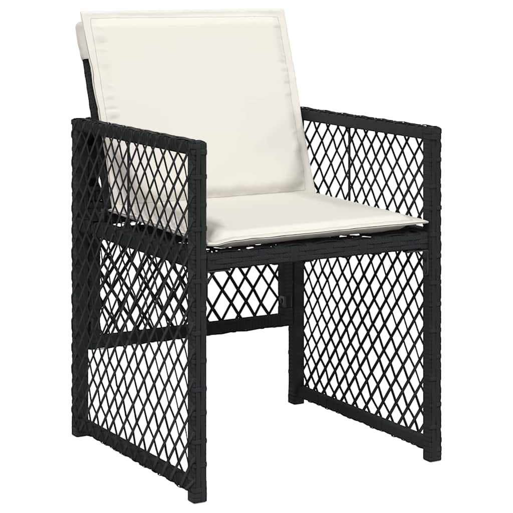 Set da Pranzo per Giardino 5 pcs Nero polyrattan - immagine 6