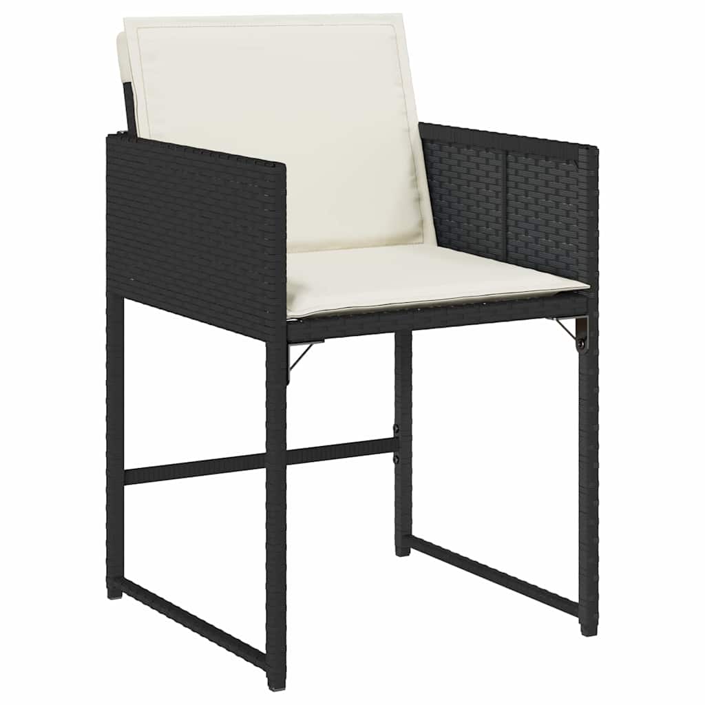 Set da Pranzo per Giardino 5 pcs Nero polyrattan - immagine 6