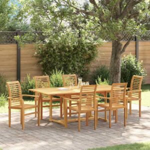 Set da Pranzo per Giardino 7 pcs Marrone 200 x 100 x 75 cm