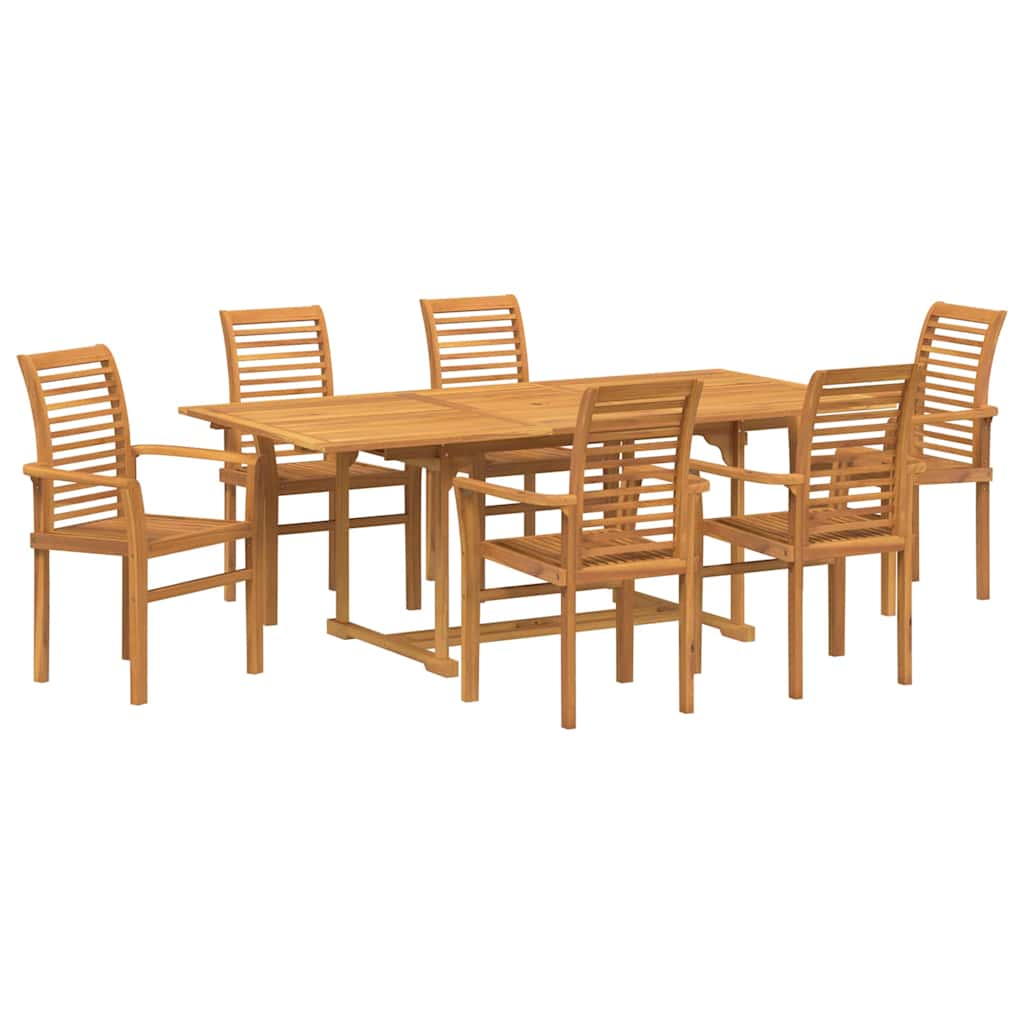 Set da Pranzo per Giardino 7 pcs Marrone 200 x 100 x 75 cm - immagine 2