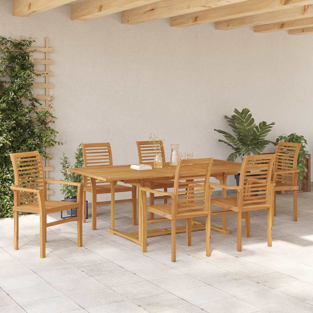 Set da Pranzo per Giardino 7 pcs Marrone 200 x 100 x 75 cm - immagine 4