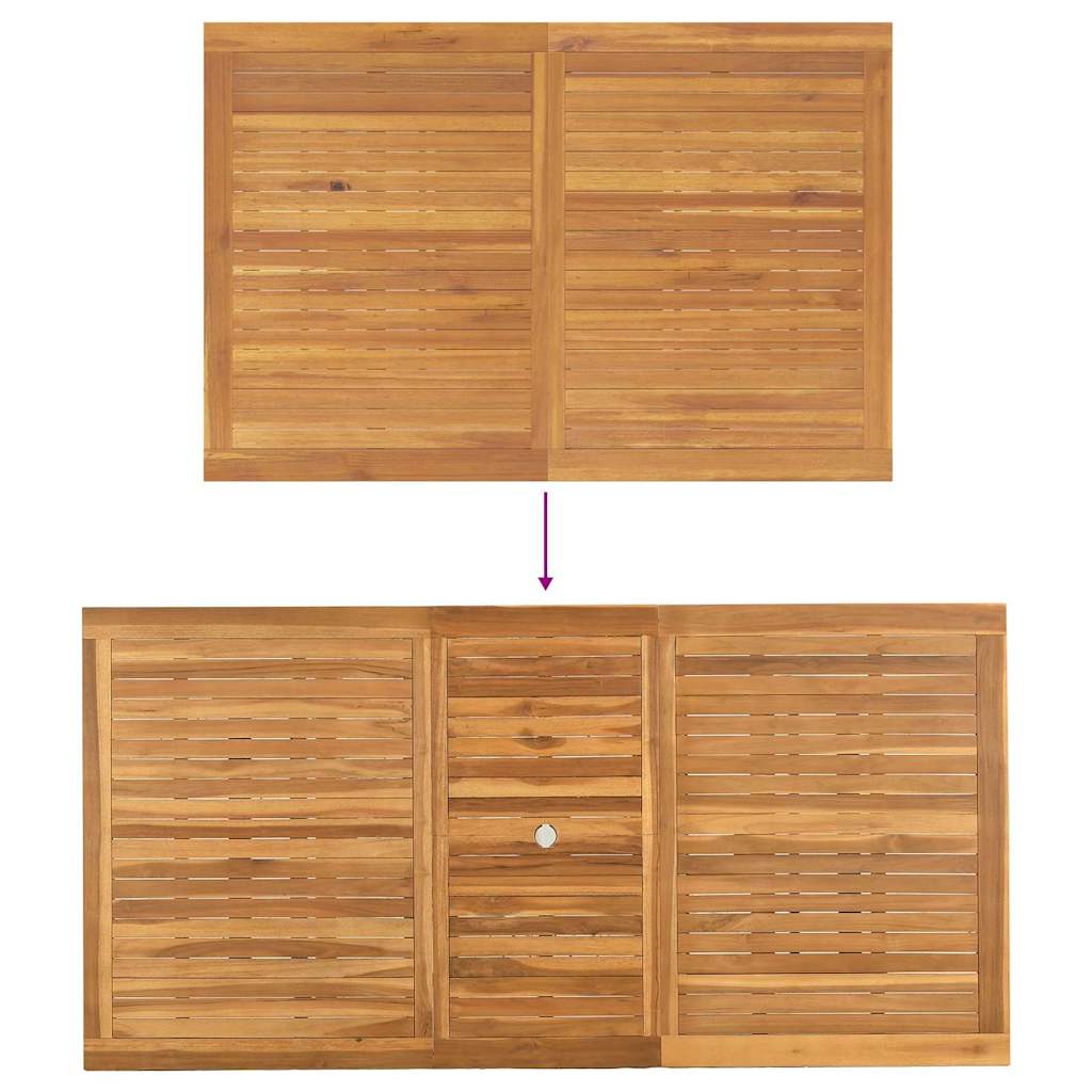 Set da Pranzo per Giardino 7 pcs Marrone 200 x 100 x 75 cm - immagine 8