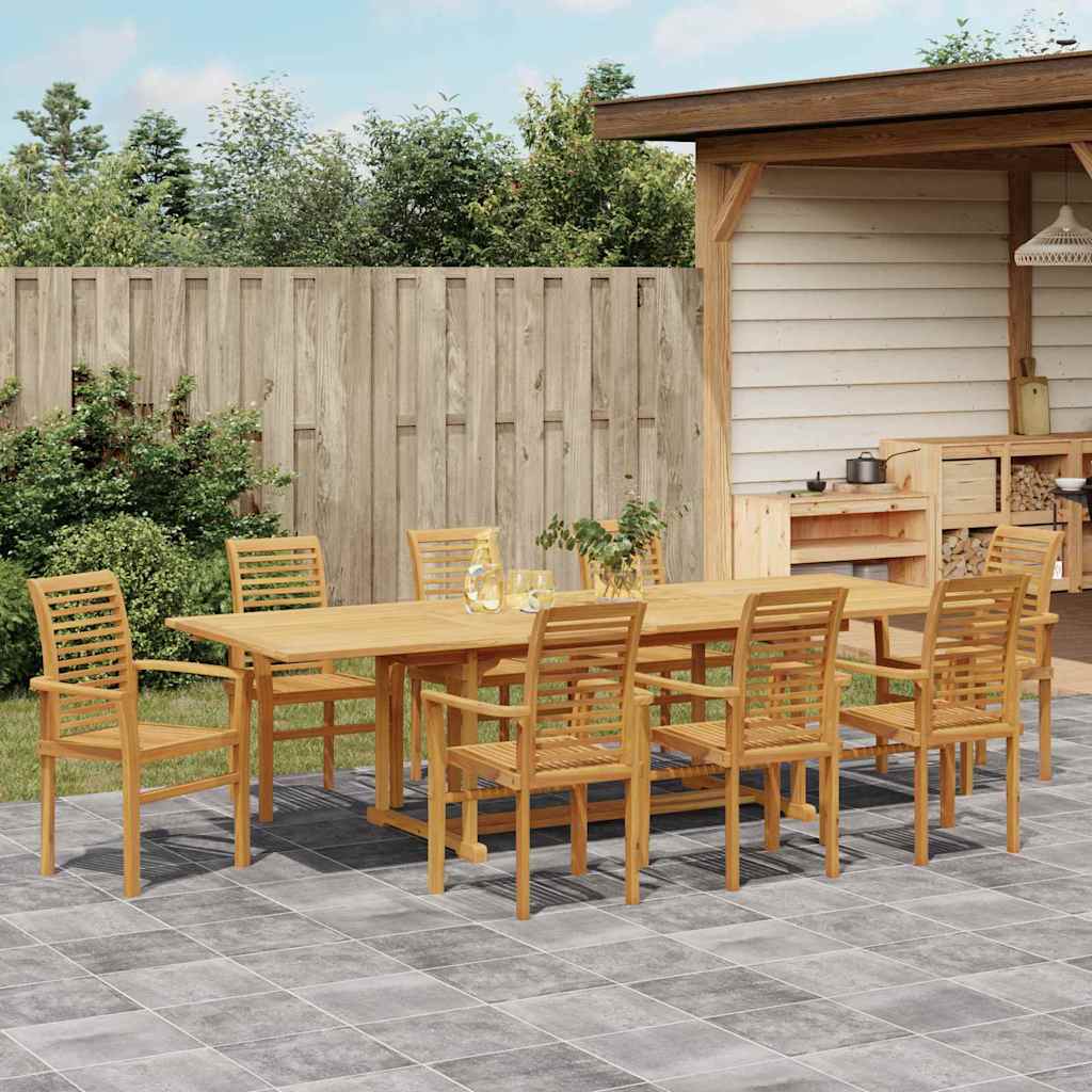 Set da Pranzo per Giardino 9 pcs Marrone 280 x 100 x 75 cm - immagine 4
