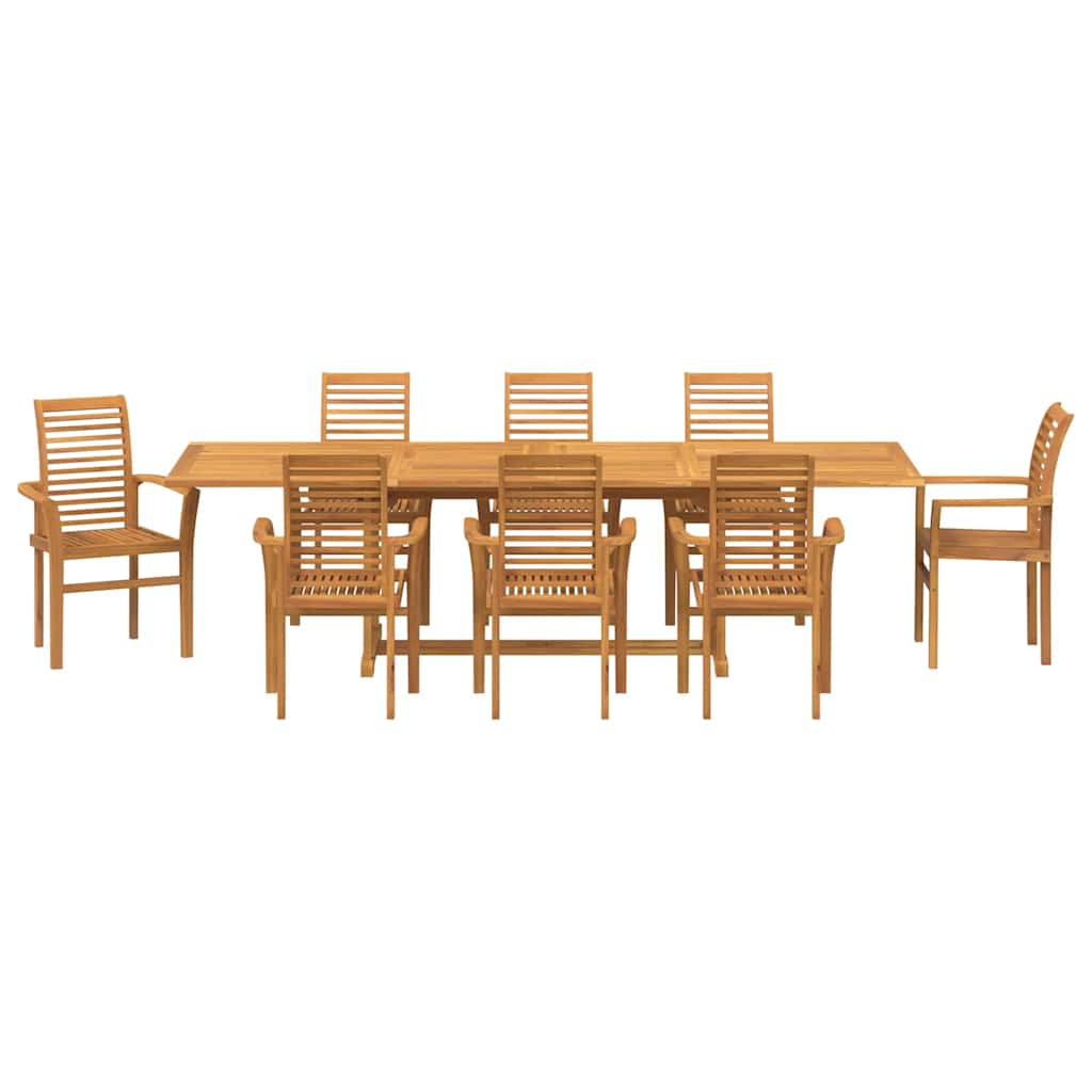 Set da Pranzo per Giardino 9 pcs Marrone 280 x 100 x 75 cm - immagine 7