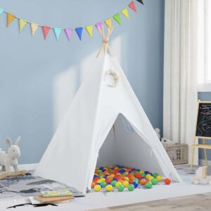 Tenda Teepee Bianco 120 x 120 x 150 cm Tessuto, Plastica