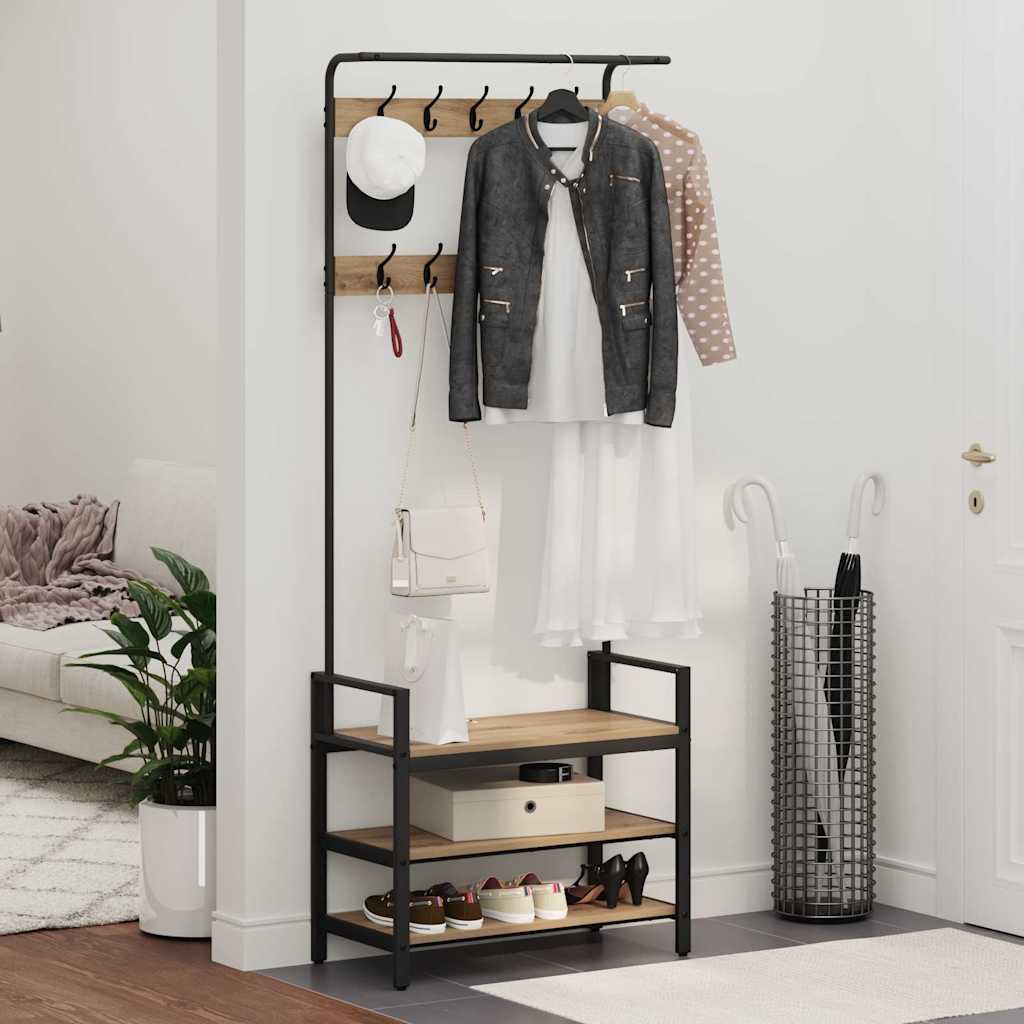 Appendiabiti rovere artigianale 75 x 34 x 184 cm - immagine 4