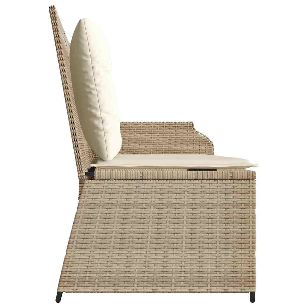 Panchina da giardino con cuscino Marrone Poly Rattan - immagine 5
