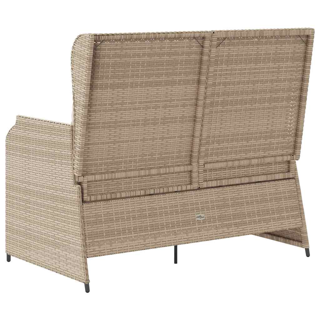 Panchina da giardino con cuscino Marrone Poly Rattan - immagine 6