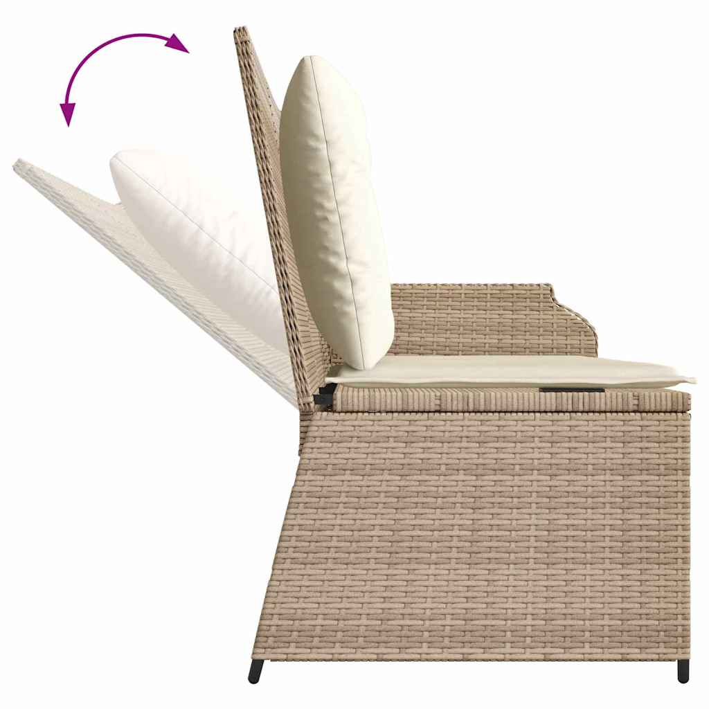Panchina da giardino con cuscino Marrone Poly Rattan - immagine 8