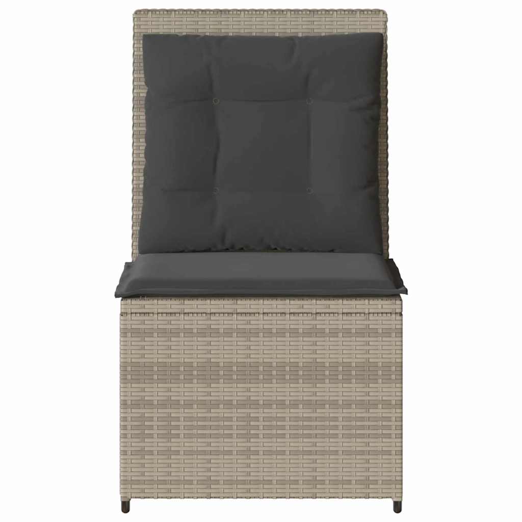 Divano da giardino con cuscino Grigio chiaro Poly Rattan - immagine 3
