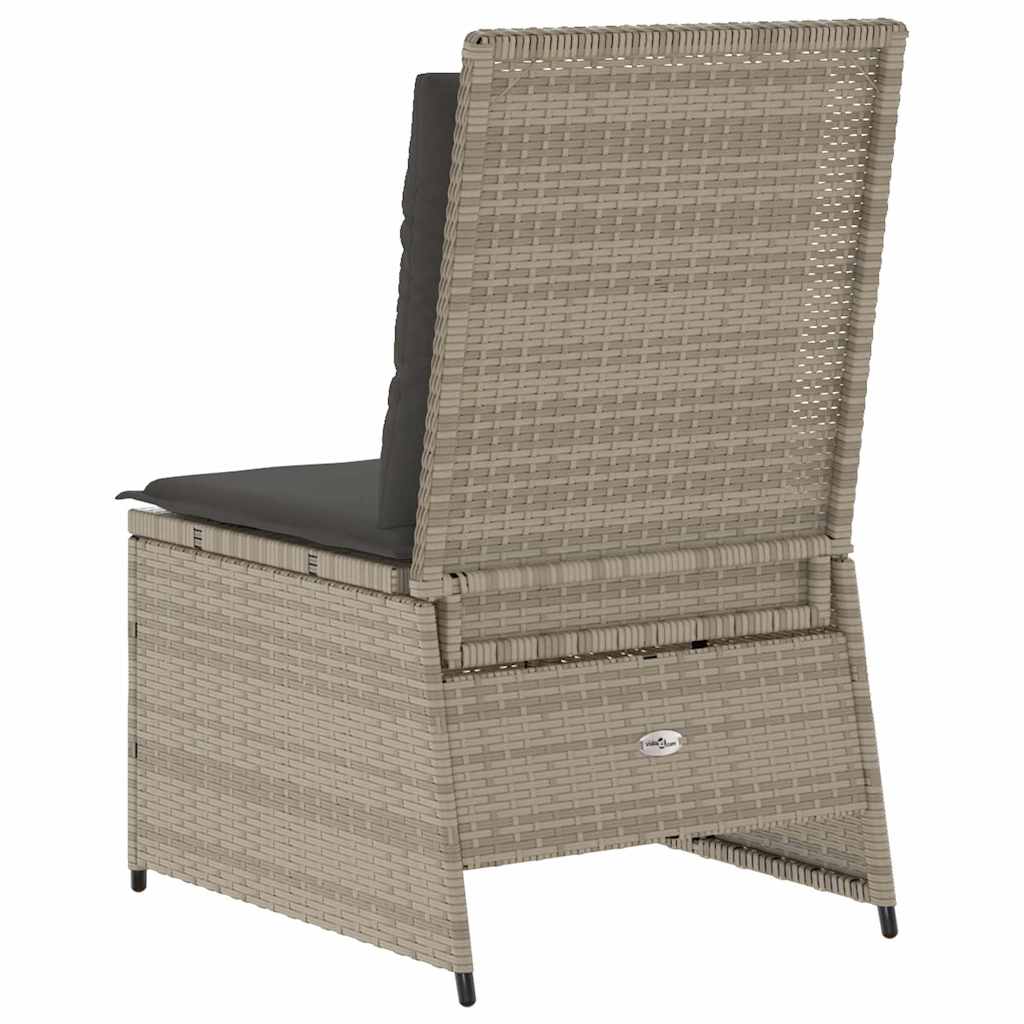 Divano da giardino con cuscino Grigio chiaro Poly Rattan - immagine 5