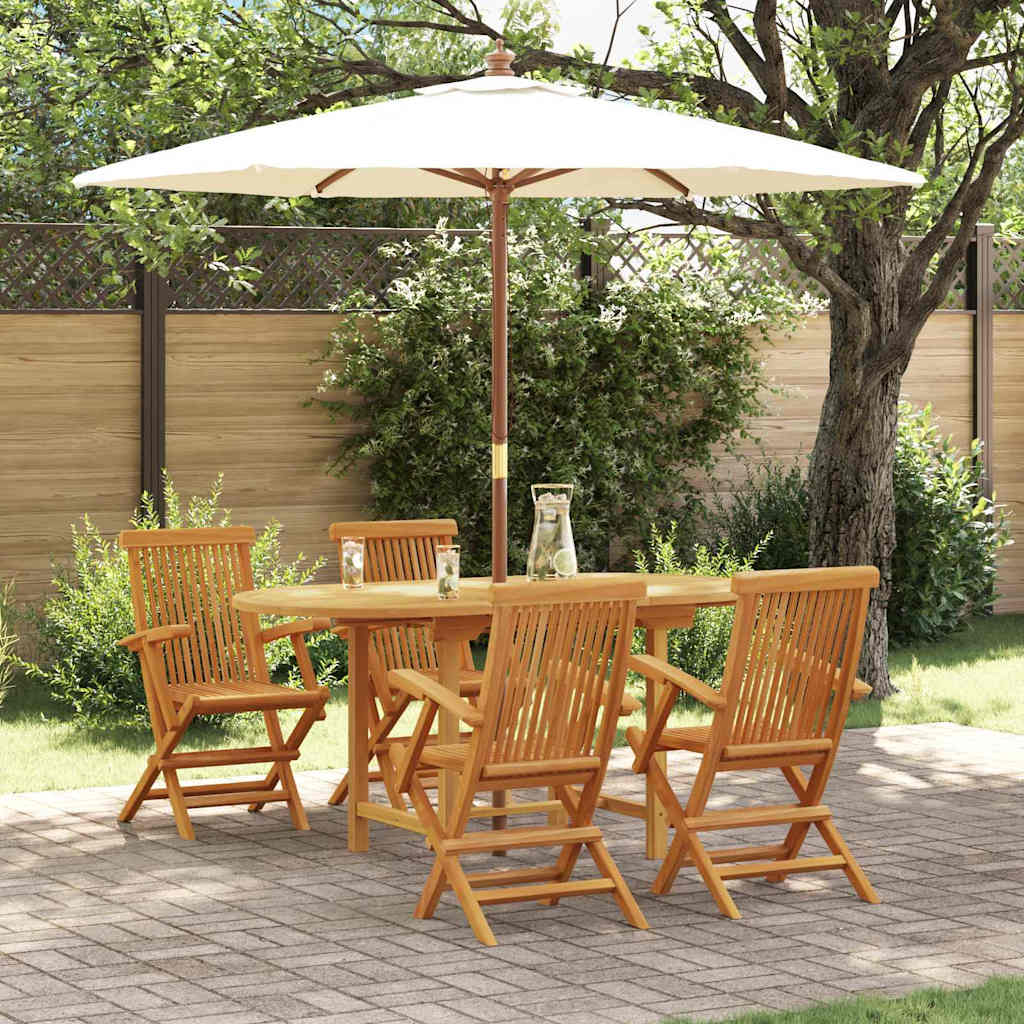 Set da Pranzo per Giardino 7 pcs Marrone Legno di teak solido