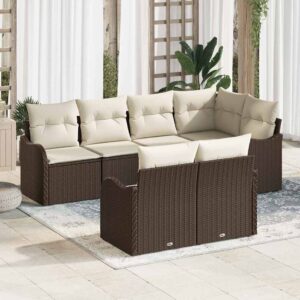 Set Divano da Giardino Nero polyrattan