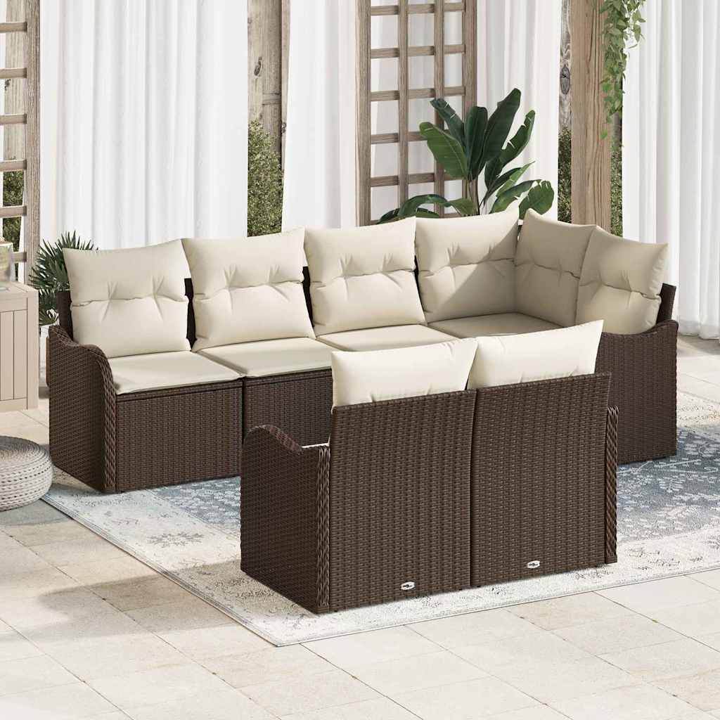 Set Divano da Giardino Nero polyrattan