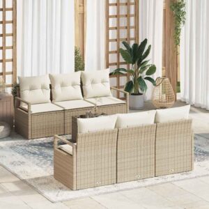 Set di divani 7 pcs Grigio polyrattan