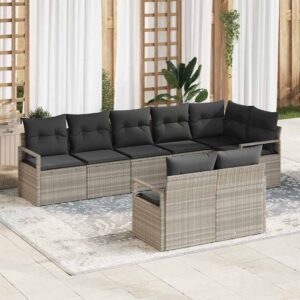 Set di divani 8 pcs Marrone polyrattan