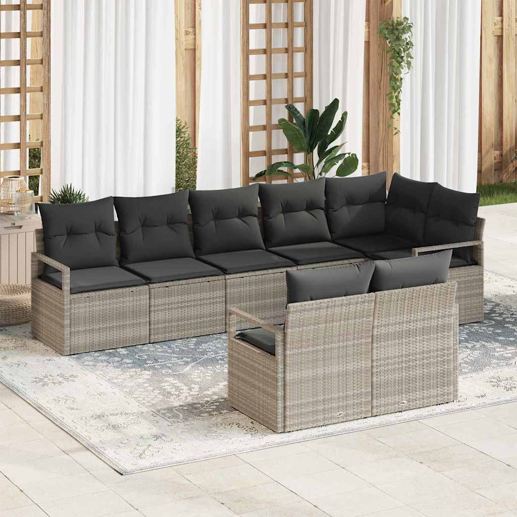 Set di divani 8 pcs Marrone polyrattan