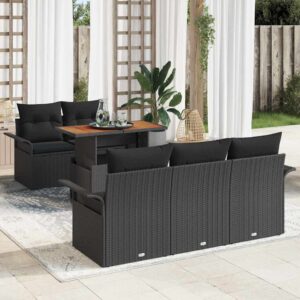 Set Divano da Giardino con cuscino 6 pcs Grigio
