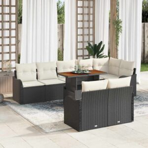 Set Divano da Giardino 9 pcs Grigio 100 x 55 x 73 cm