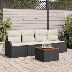 Set Divano da Giardino con cuscino 5 pcs Beige e Grigio Chiaro