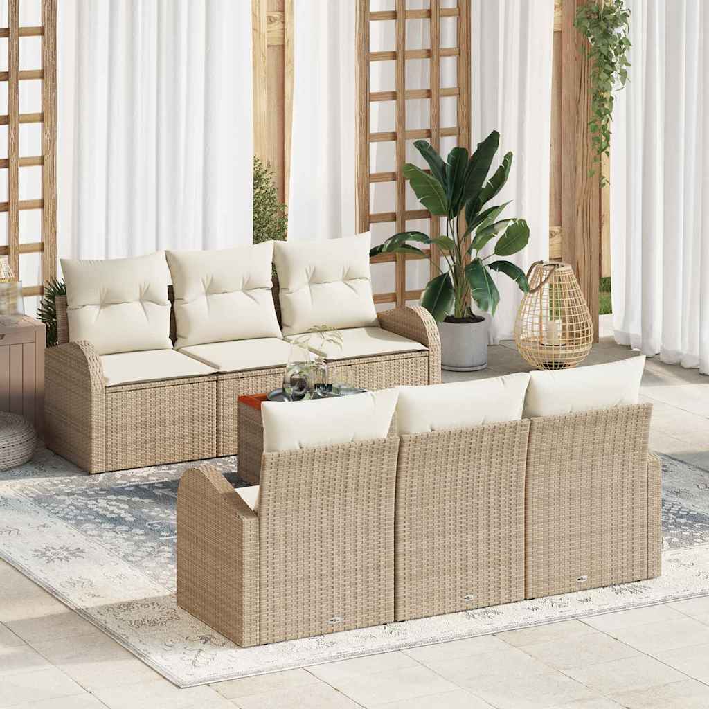 Set Divano da Giardino 7 pcs beige e grigio chiaro