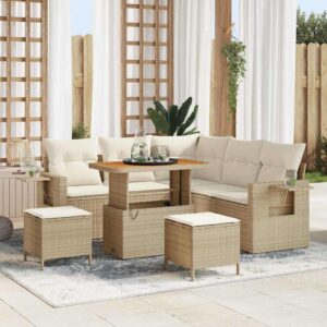 Set Divano da Giardino 8 pcs Nero polyrattan