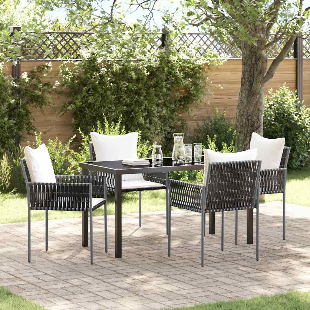Set da Pranzo per Giardino 7 pcs Marrone Poly Rattan