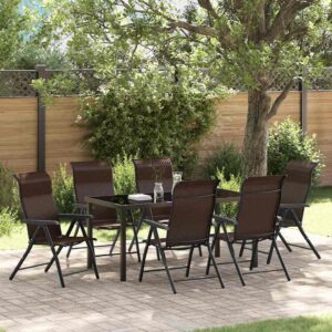 Set da Pranzo per Giardino 3 pcs Nero caffè Poly Rattan